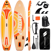Wide Inflatable Stand Up Paddle Board with Accessories and EVA Deck