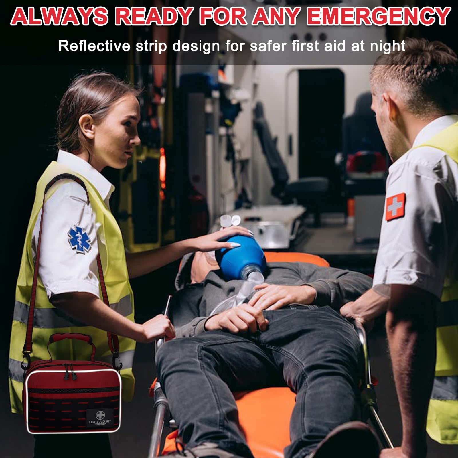 450 Piece Large First Aid Kit for Home Travel Car Camping Hiking