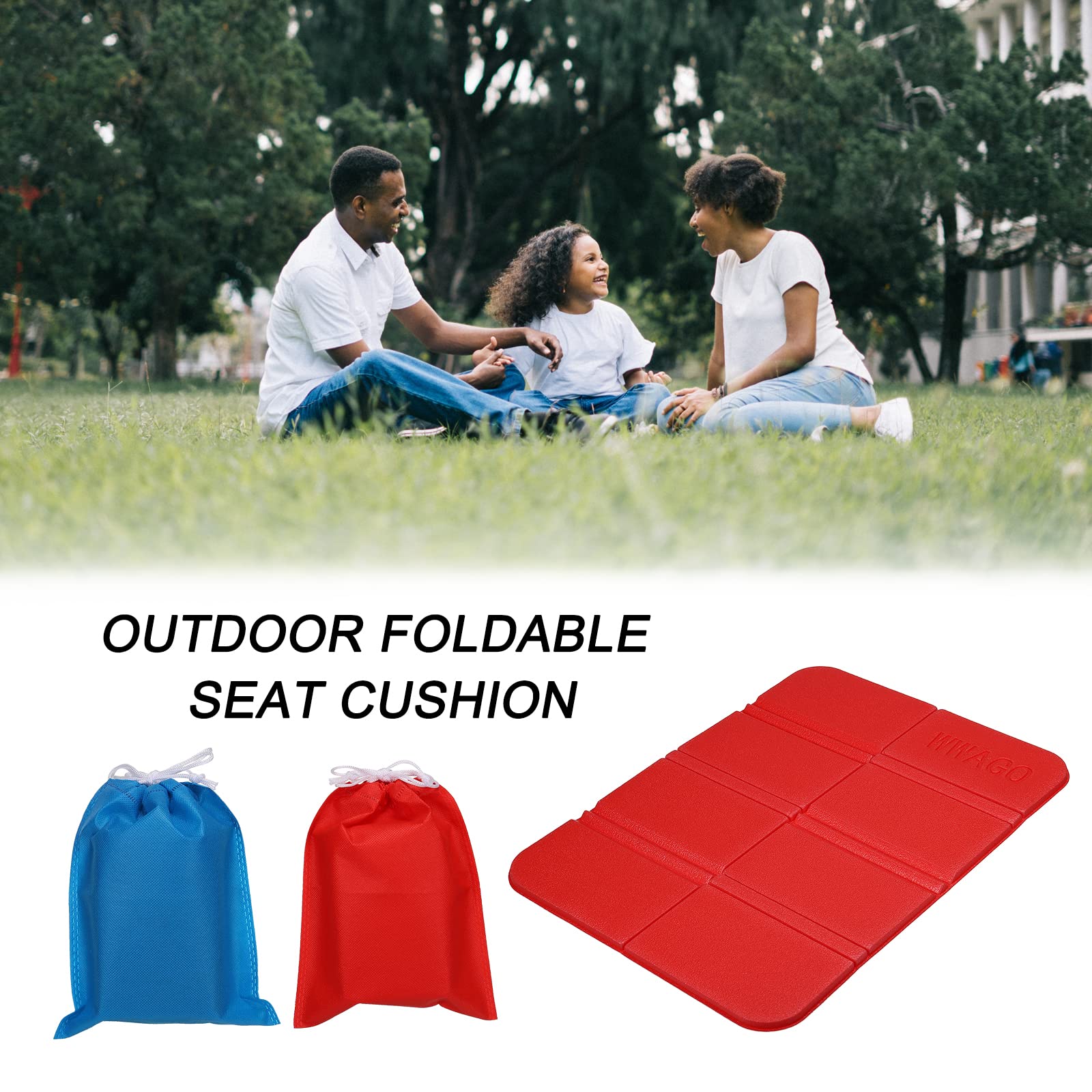 Five Pack Foldable Camping Sitting Pads Waterproof XPE Foam Seat Cushions