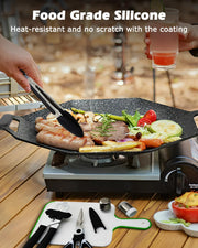 Camping Cooking Utensil Set Stainless Steel Silicone Camp Kitchen Gear
