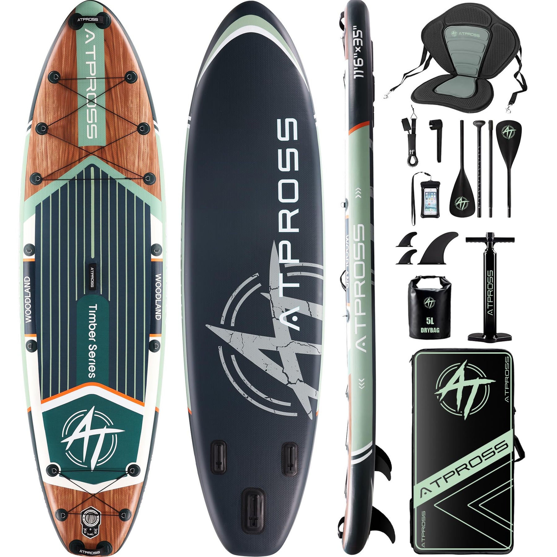 Extra Wide Inflatable Stand Up Paddle Board with SUP Kit and Backpack