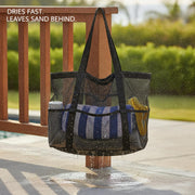 Nylon Mesh Beach Tote Bag Portable Pool Carry Bag with Handles
