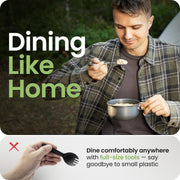 2 Pack Stainless Steel 4 in 1 Camping Utensils with Bottle Opener