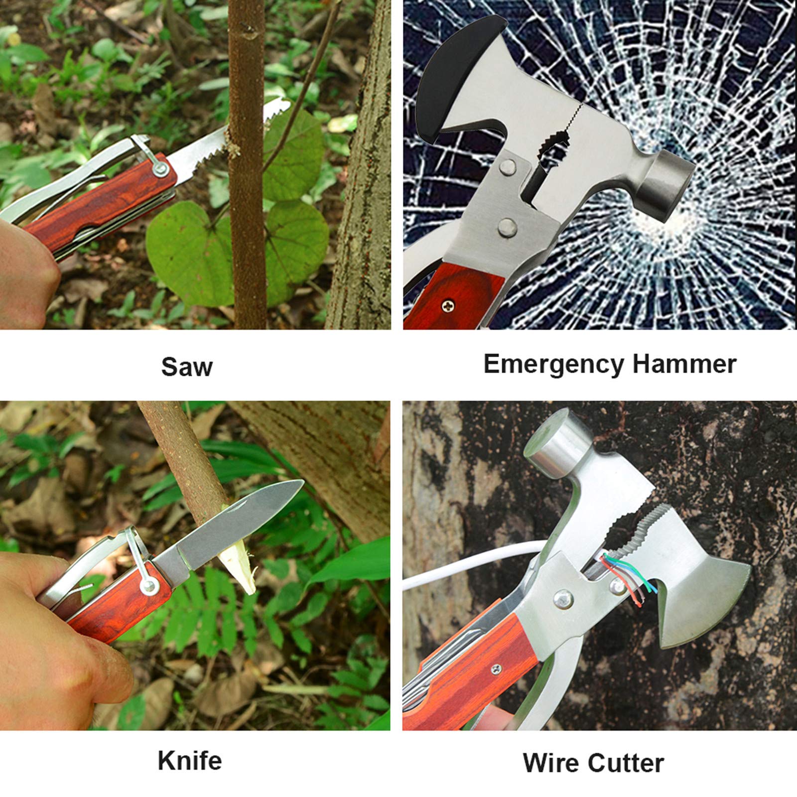Pocket Multitool with Axe Hammer Pliers for Camping Hiking Survival