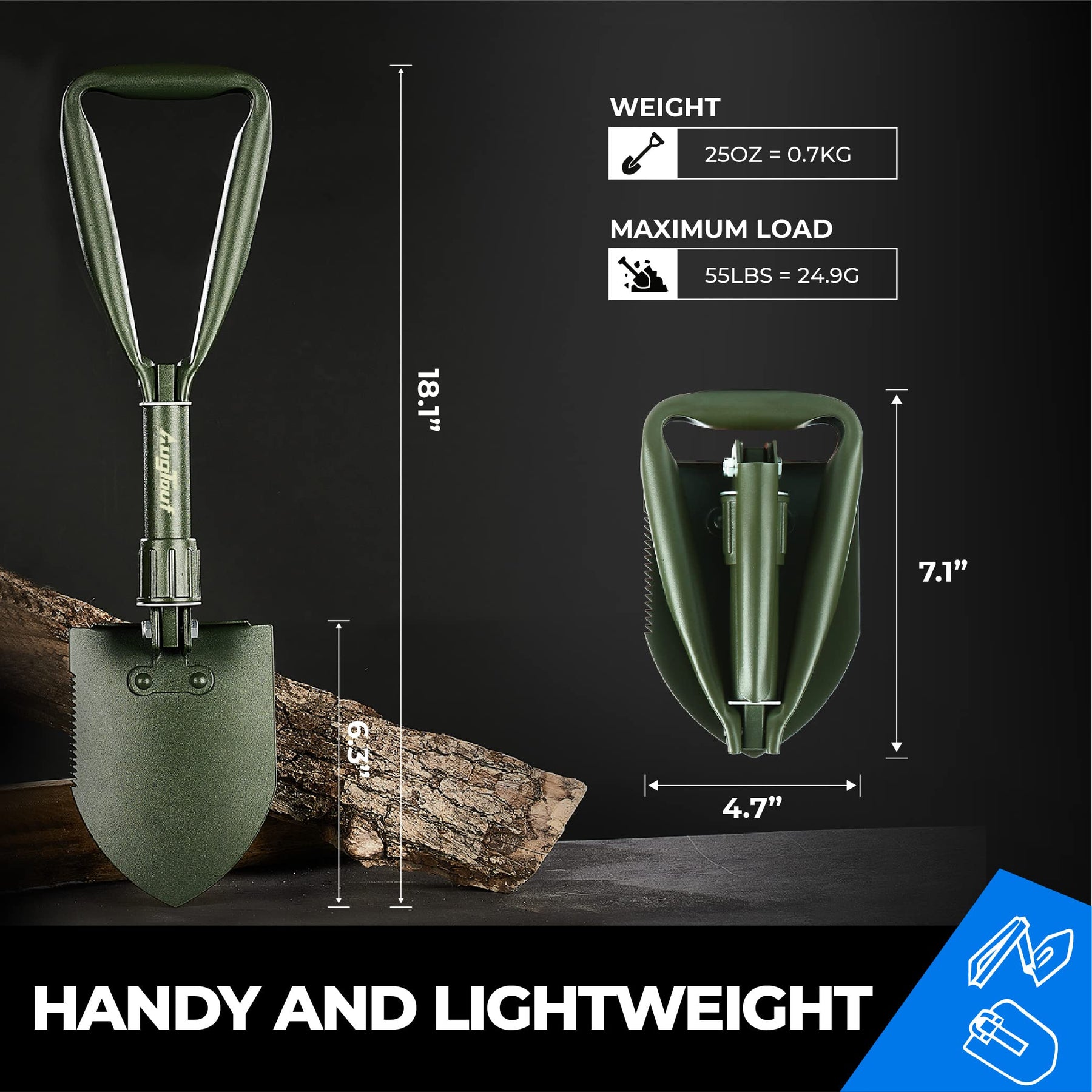 Survival Folding Shovel for Camping Hiking Outdoor Use