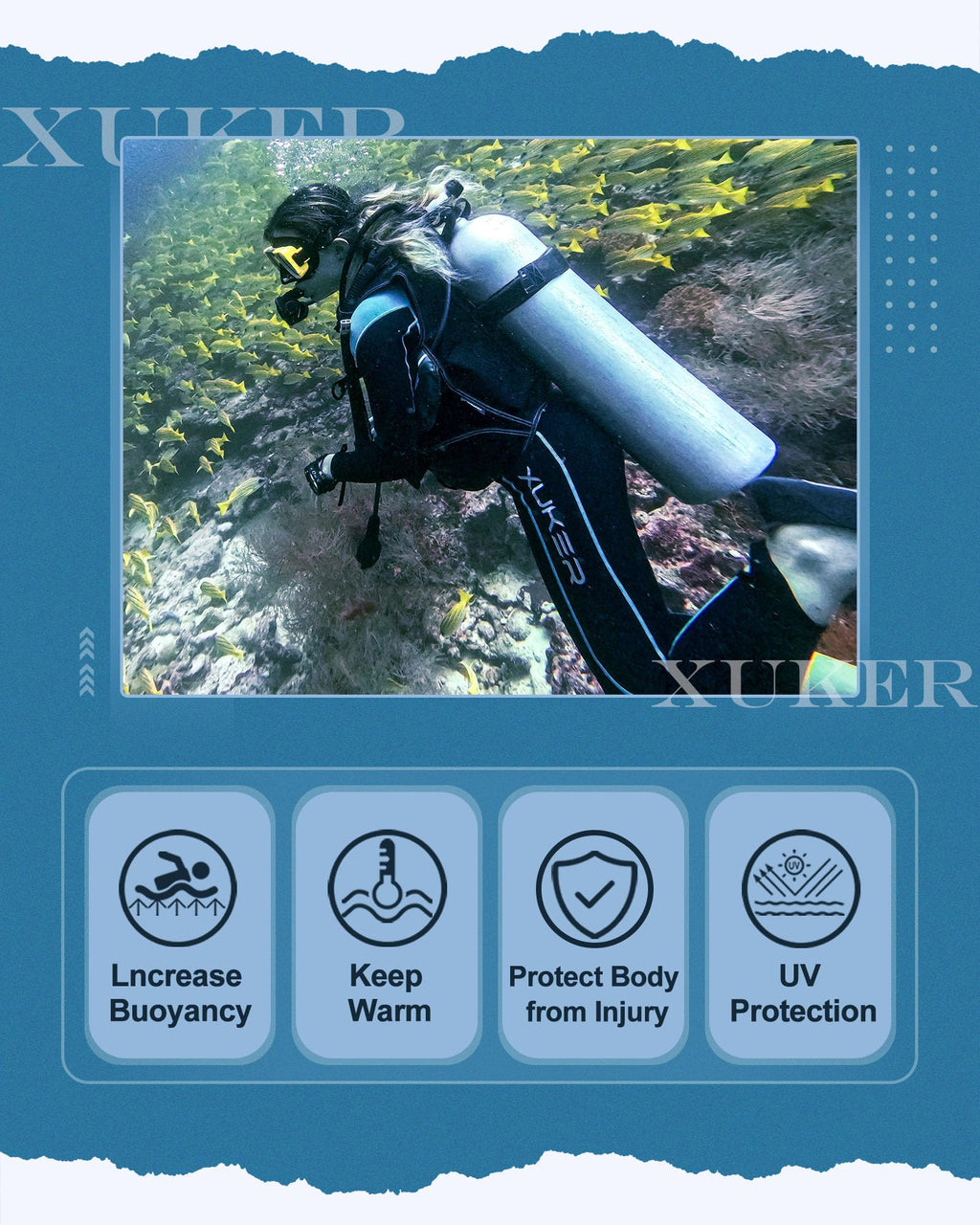 Women Men 2mm 3mm Neoprene Wetsuit Front Back Zip Full Body Dive Suit