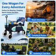Heavy Duty Beach Wagon with Big Sand Proof Wheels Large Capacity Cart