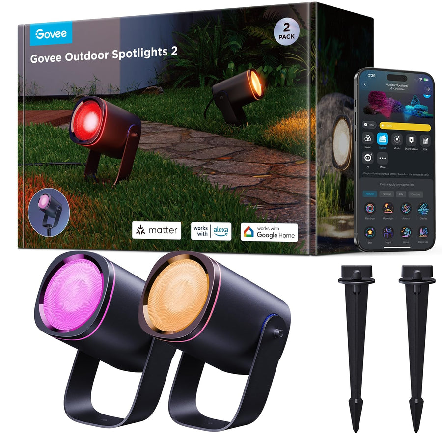 IP67 Waterproof Smart Outdoor Spot Lights RGBWIC Landscape Lighting