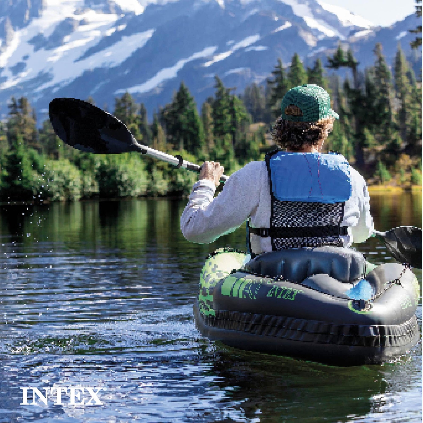 Two Pack Durable One Person Inflatable Kayak Set with Oar and Pump