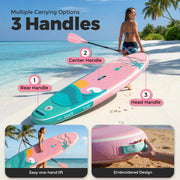 Wide Inflatable Stand Up Paddle Board with Accessories and EVA Deck