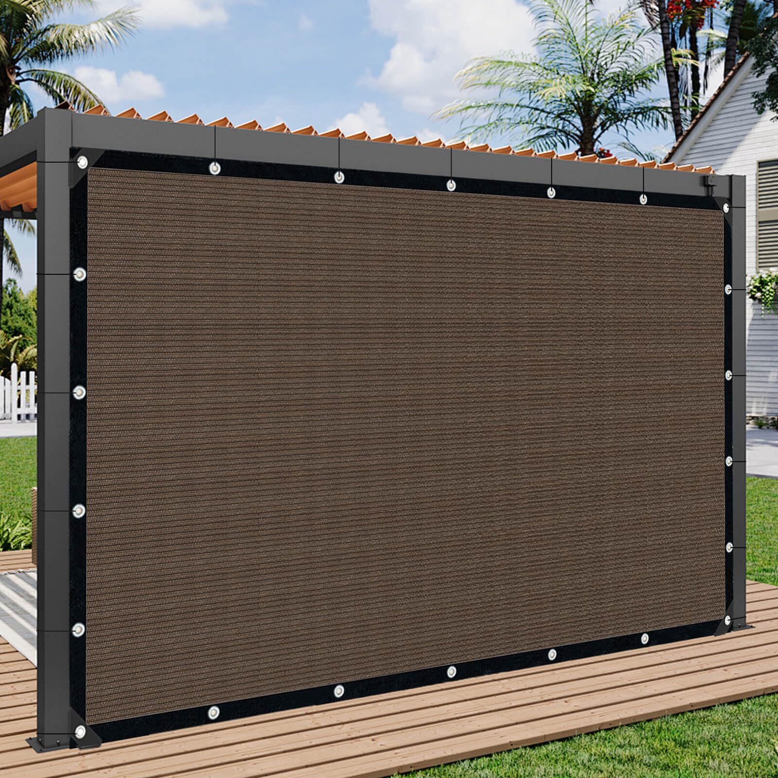 Sun Shade Cloth with Grommets 90 Percent UV Protection Pergola Cover
