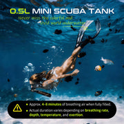 Portable Mini Scuba Tank with Refillable Backup Diving Air Bottle