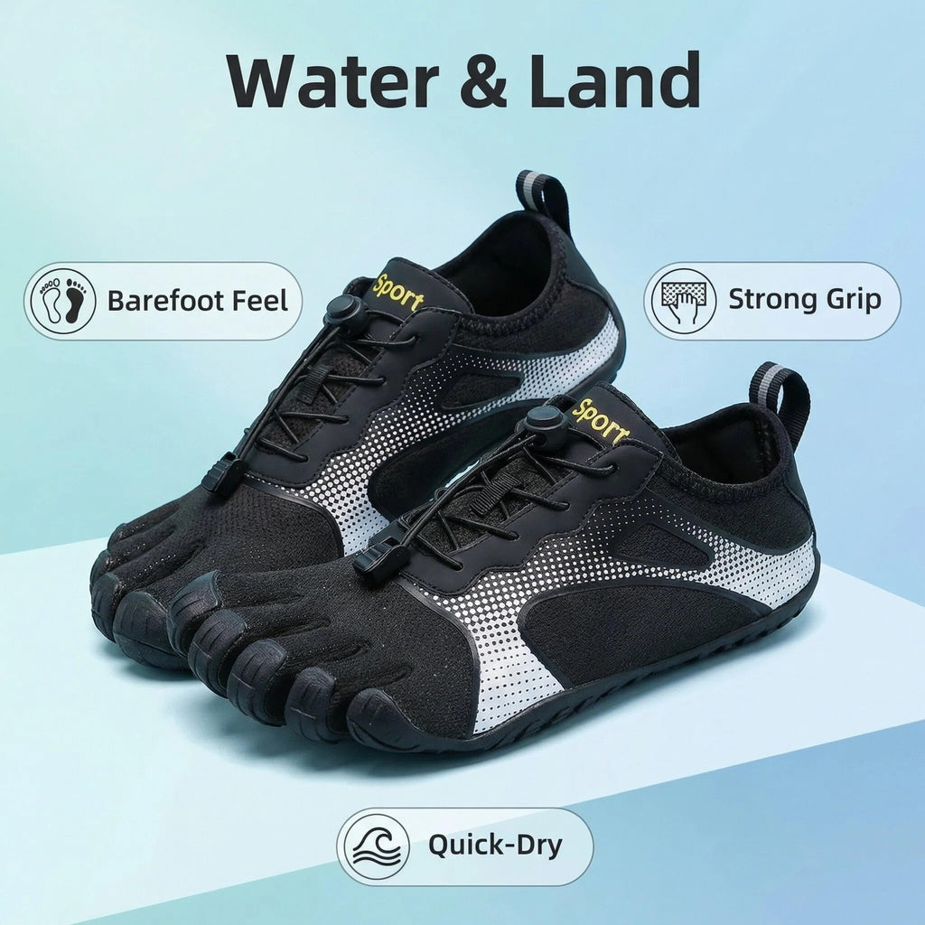 Men Women Five Toe Quick Dry Water Shoes for Hiking Trail Outdoor Use