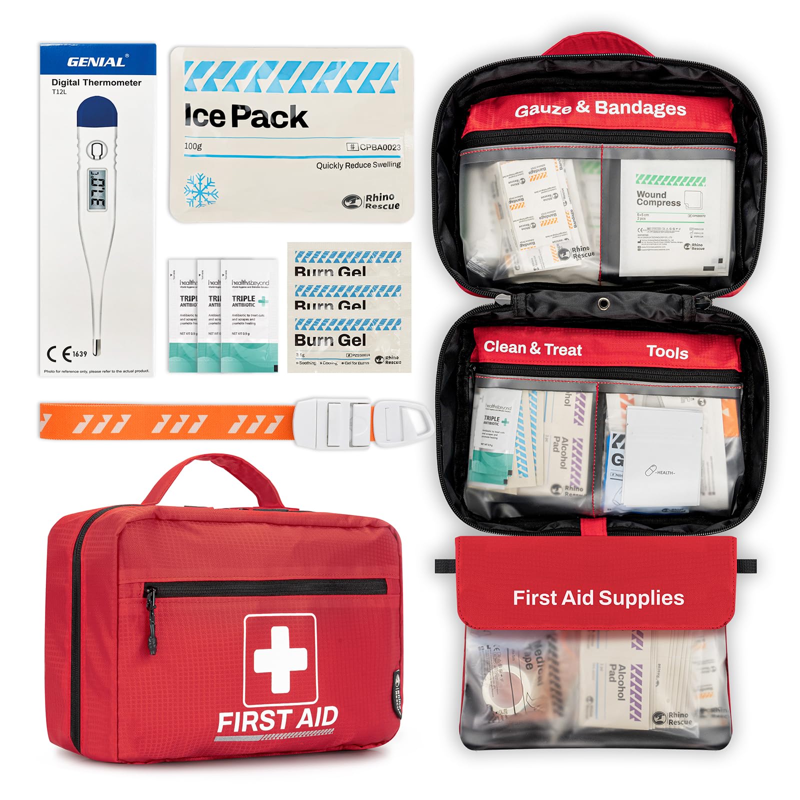 240 Piece All Purpose First Aid Kit for Home Office Car Camping