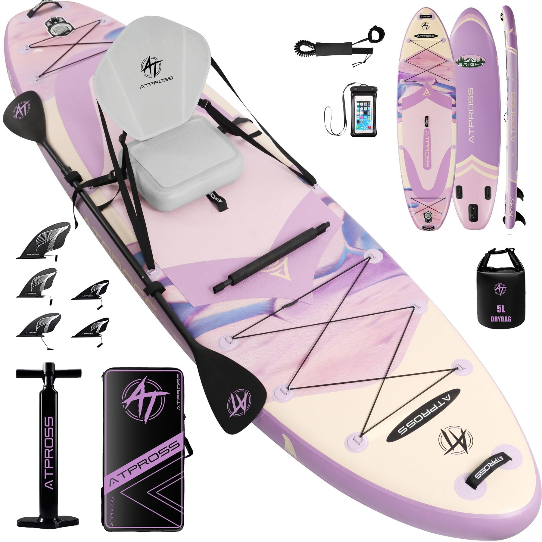 High Capacity Extra Wide Inflatable Stand Up Paddle Board with SUP Kit