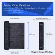Black Shade Cloth Roll Outdoor Sunblock Mesh for Garden Patio Canopy