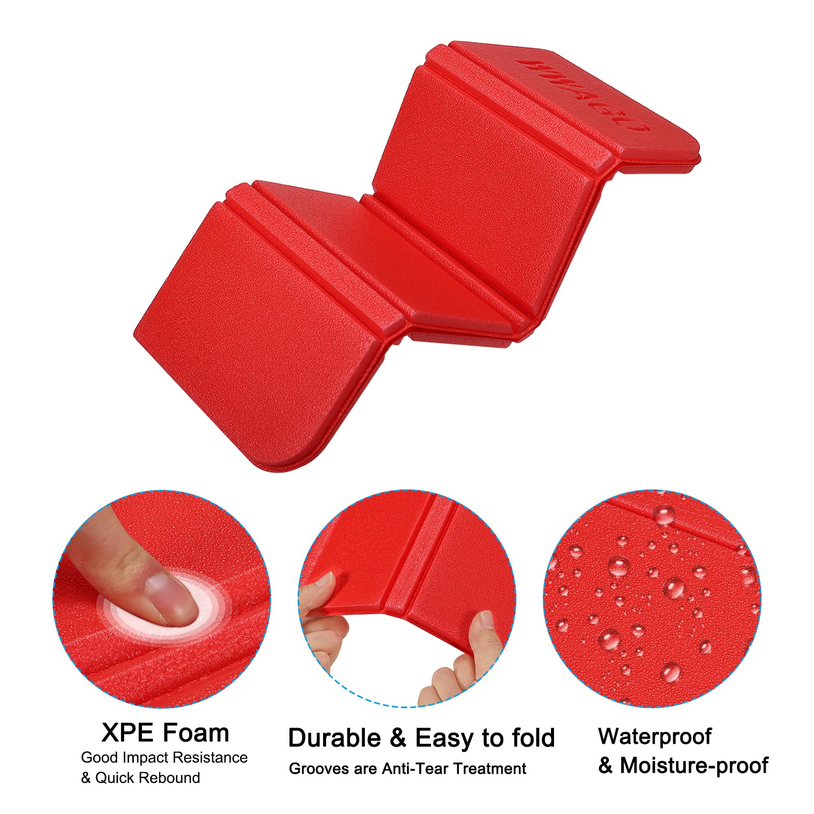 Five Pack Foldable Camping Sitting Pads Waterproof XPE Foam Seat Cushions