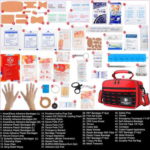 450 Piece Large First Aid Kit for Home Travel Car Camping Hiking