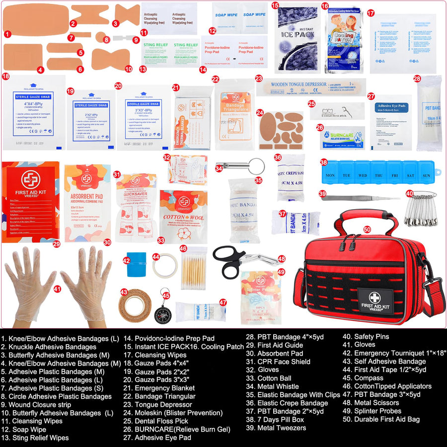 450 Piece Large First Aid Kit for Home Travel Car Camping Hiking