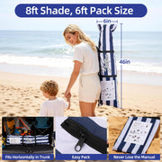 Large Beach Cabana Tent UPF 50 Windproof Easy Setup Sun Shelter