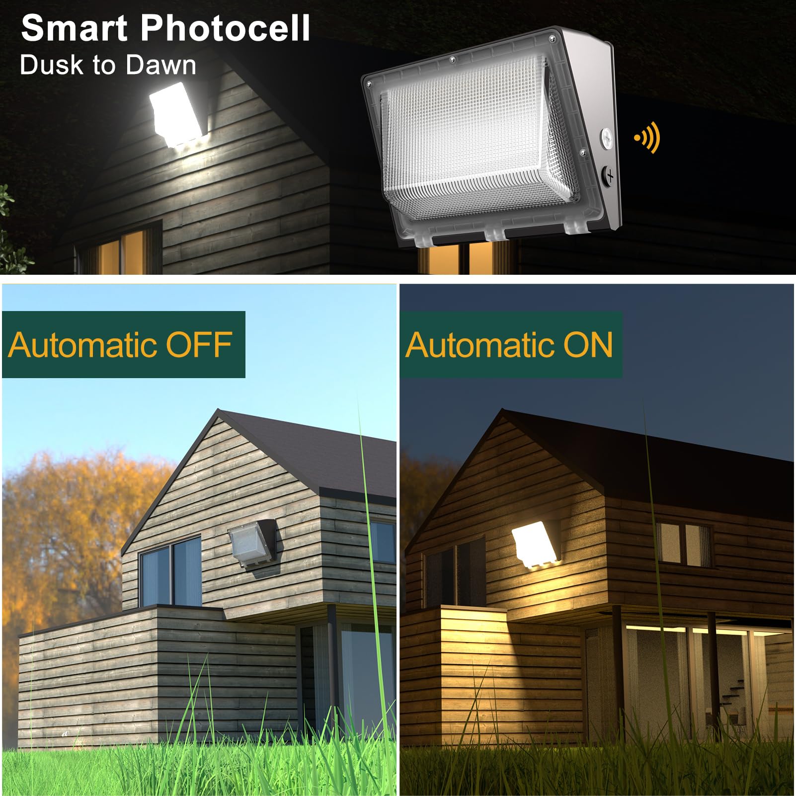 Dusk to Dawn LED Wall Pack Lights with Photocell IP65 Outdoor Lighting