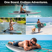 Wide Stable Inflatable Stand Up Paddle Board with SUP Kit and EVA Deck
