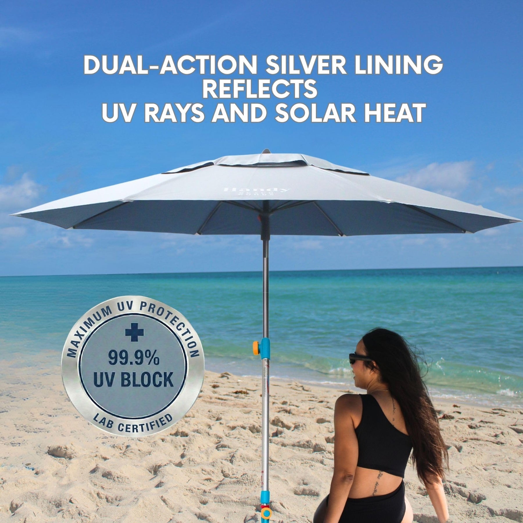 7ft Heavy Duty Beach Umbrella Easy Setup Anchor UPF 55 Protection