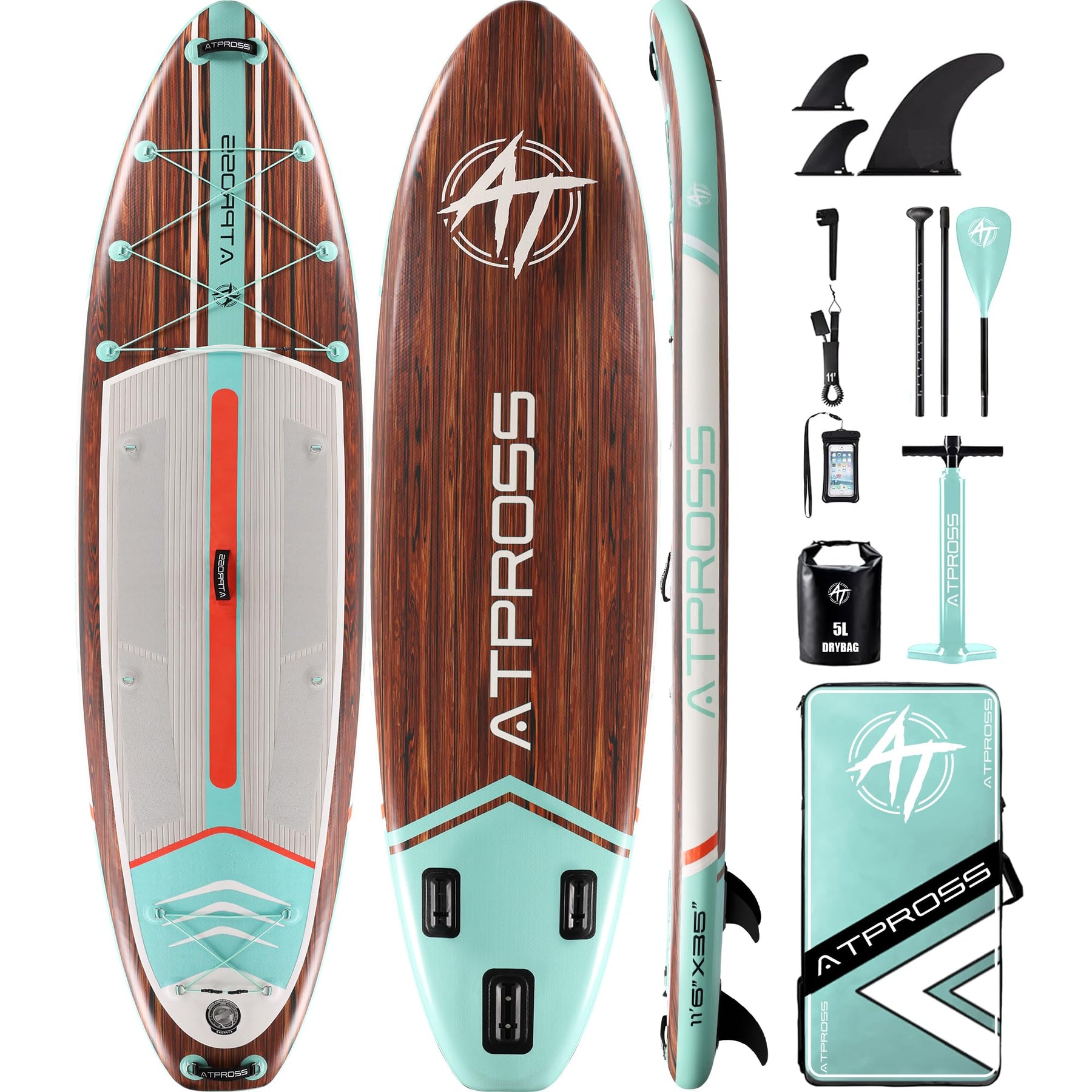 Extra Wide Inflatable Stand Up Paddle Board with SUP Kit and Backpack