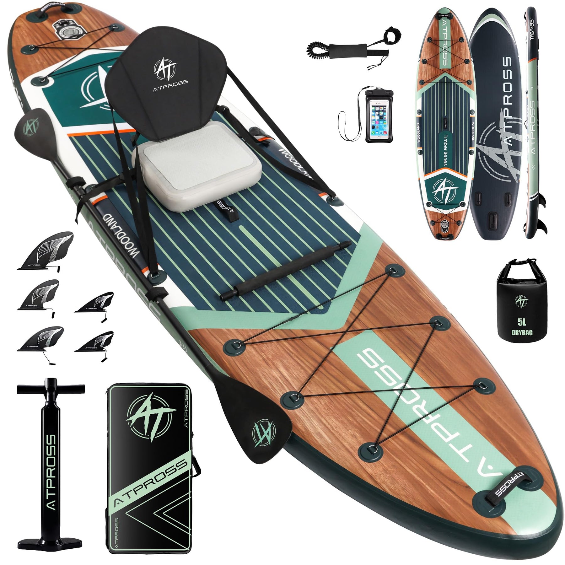 High Capacity Extra Wide Inflatable Stand Up Paddle Board with SUP Kit