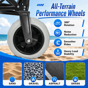 Heavy Duty Beach Wagon with Big Sand Proof Wheels Large Capacity Cart