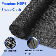 Black Shade Cloth Roll Outdoor Sunblock Mesh for Garden Patio Canopy