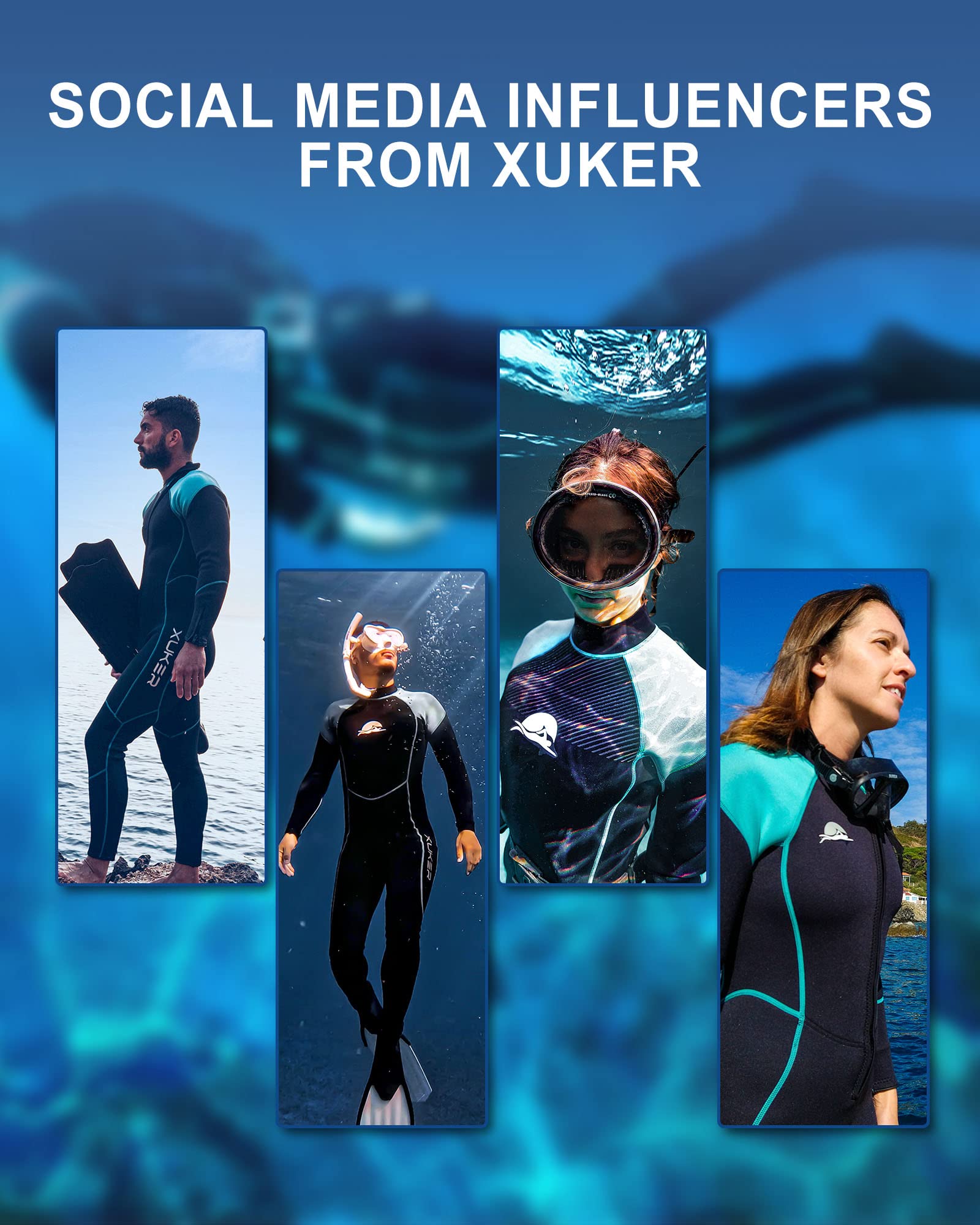Women Men 2mm 3mm Neoprene Wetsuit Front Back Zip Full Body Dive Suit