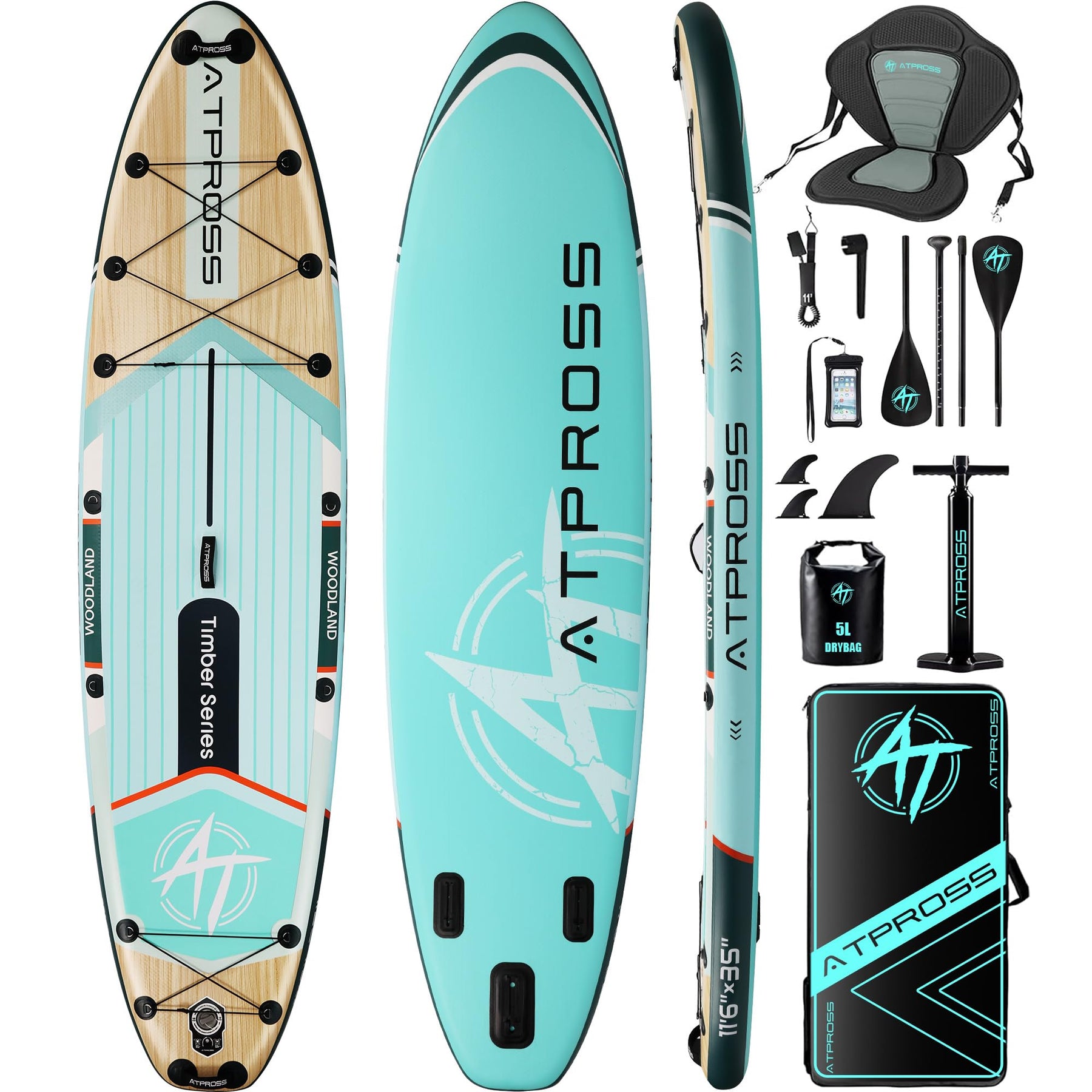 Extra Wide Inflatable Stand Up Paddle Board with SUP Kit and Backpack