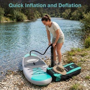 Wide Stable Inflatable Stand Up Paddle Board with SUP Kit and EVA Deck
