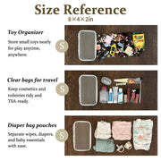 4 Piece Clear Hard Shell Zipper Pouches Travel Toiletry Organizer