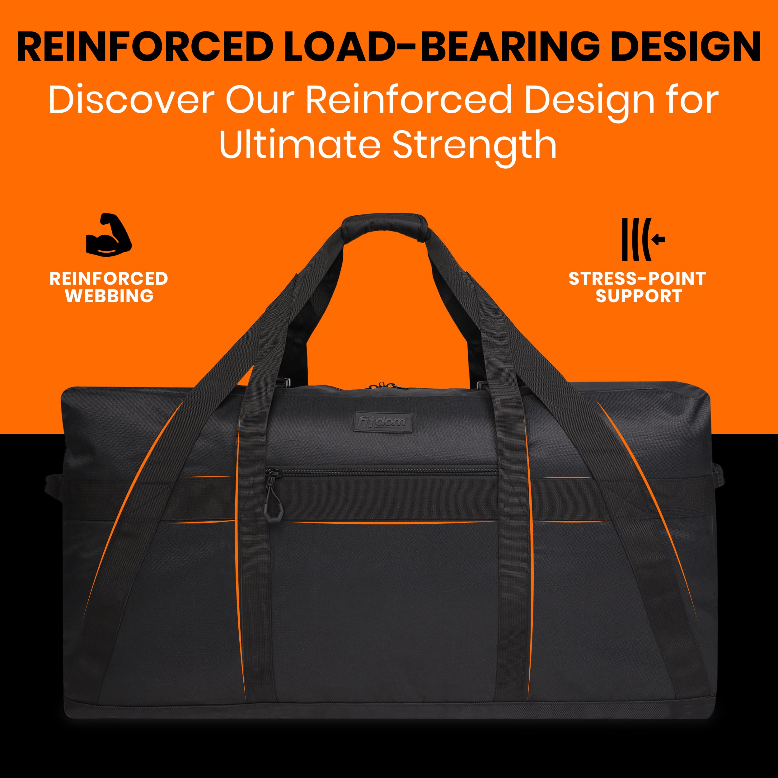 130L 35 Inch Heavy Duty Water Resistant Duffle Bag for Camping Travel