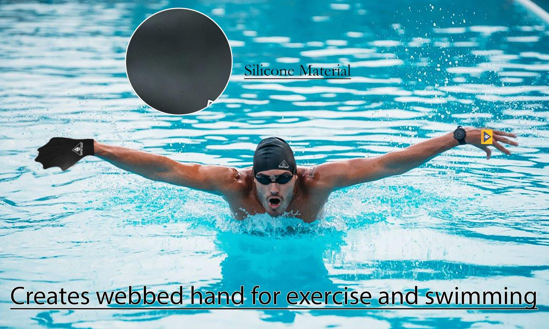 Silicone Aqua Fitness Gloves with Enhanced Grip for Workouts and Diving