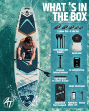High Capacity Extra Wide Inflatable Stand Up Paddle Board with SUP Kit