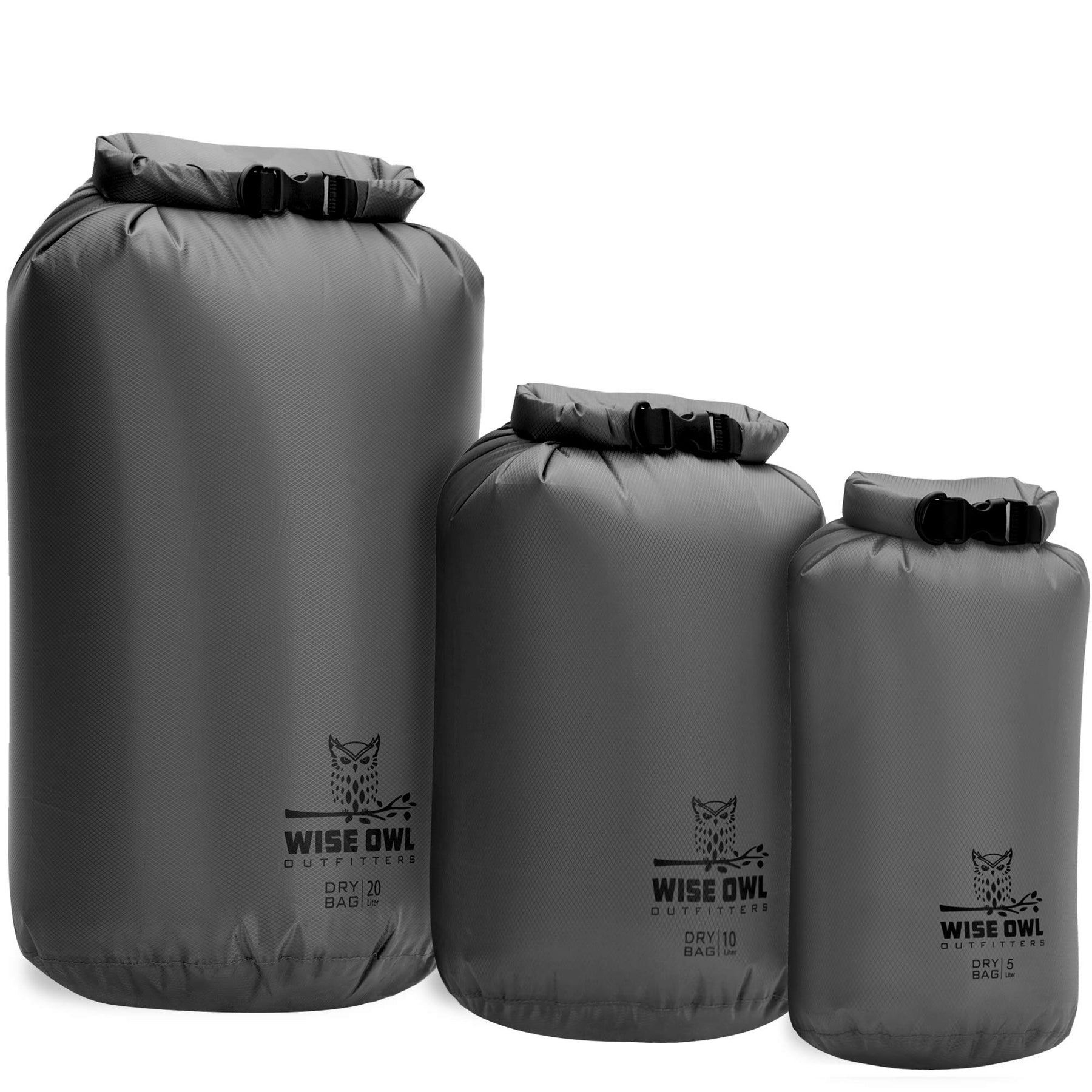 3 Pack 5L 10L 20L Lightweight Waterproof Dry Bags for Kayaking Travel