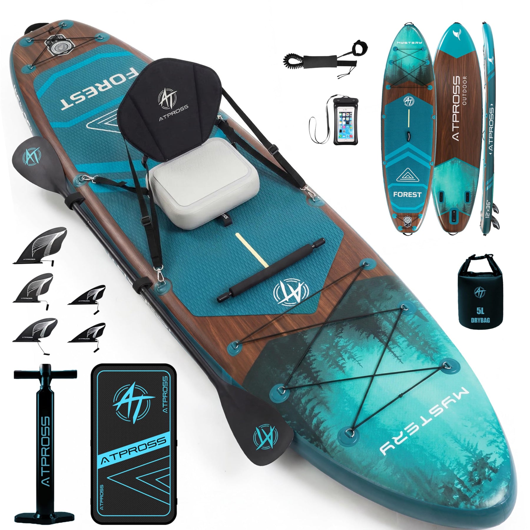 High Capacity Extra Wide Inflatable Stand Up Paddle Board with SUP Kit