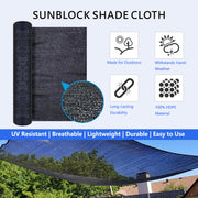 Black Shade Cloth Roll Outdoor Sunblock Mesh for Garden Patio Canopy