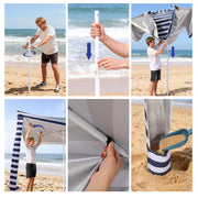 Large Beach Cabana Tent UPF 50 Windproof Easy Setup Sun Shelter
