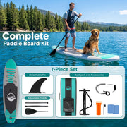 Wide Stable Inflatable Stand Up Paddle Board with SUP Kit and EVA Deck