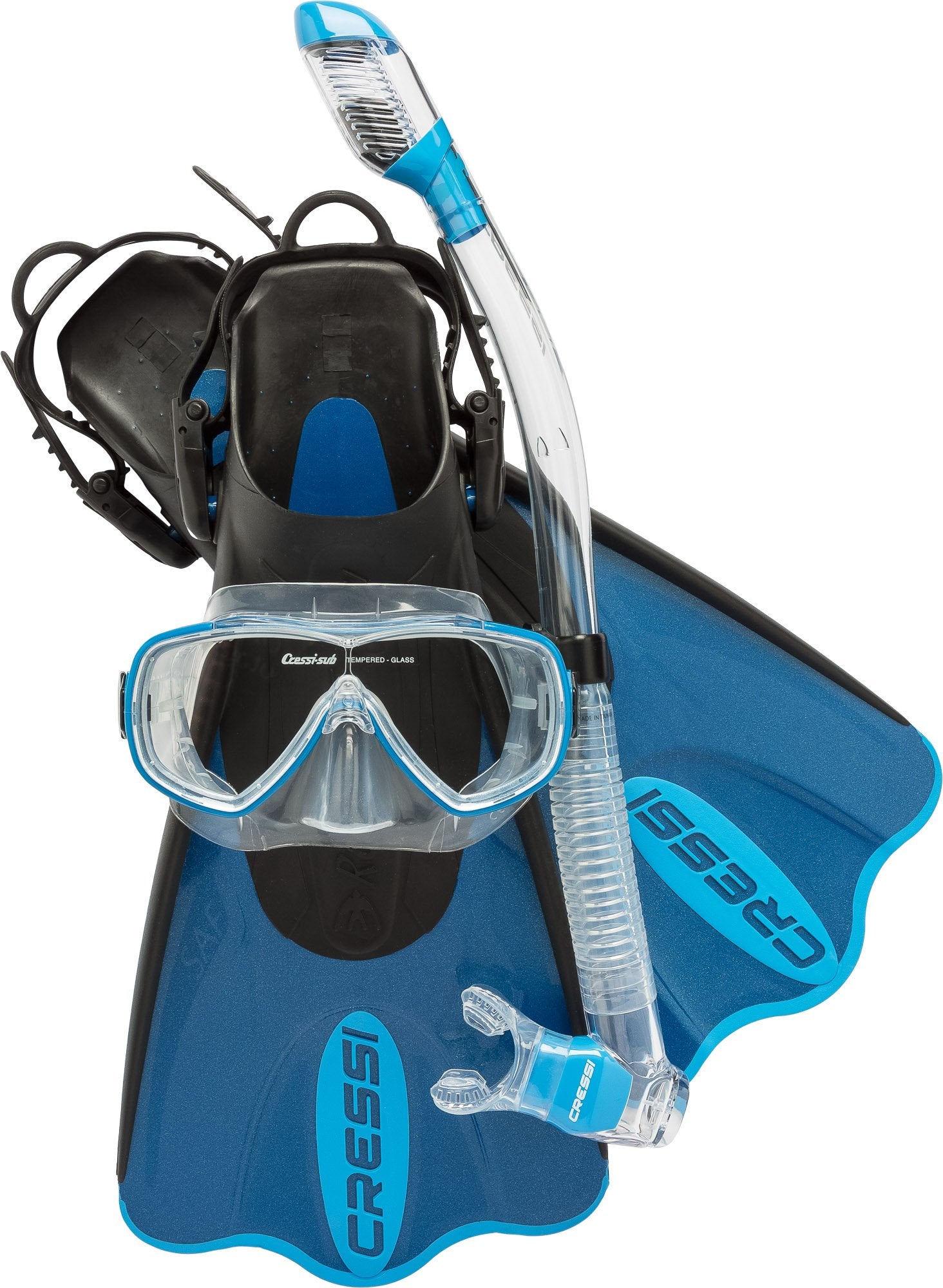 Adult Lightweight Travel Snorkel Set with Mask and Fins