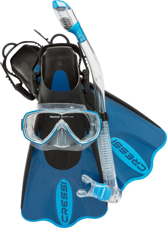 Adult Lightweight Travel Snorkel Set with Mask and Fins