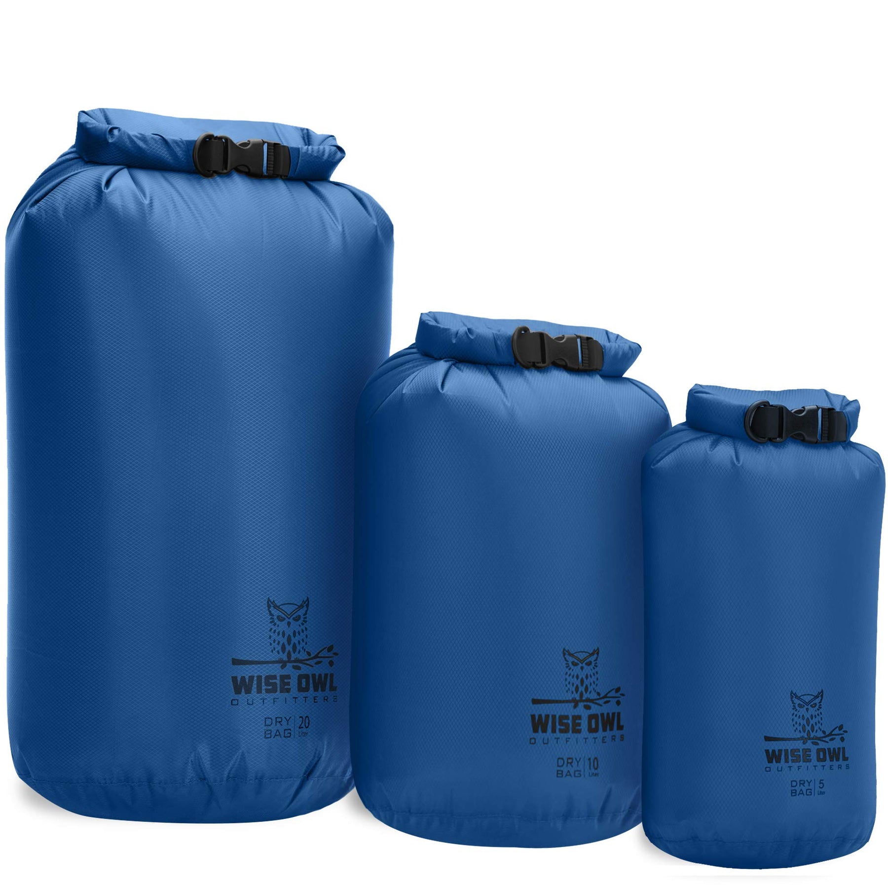 3 Pack 5L 10L 20L Lightweight Waterproof Dry Bags for Kayaking Travel