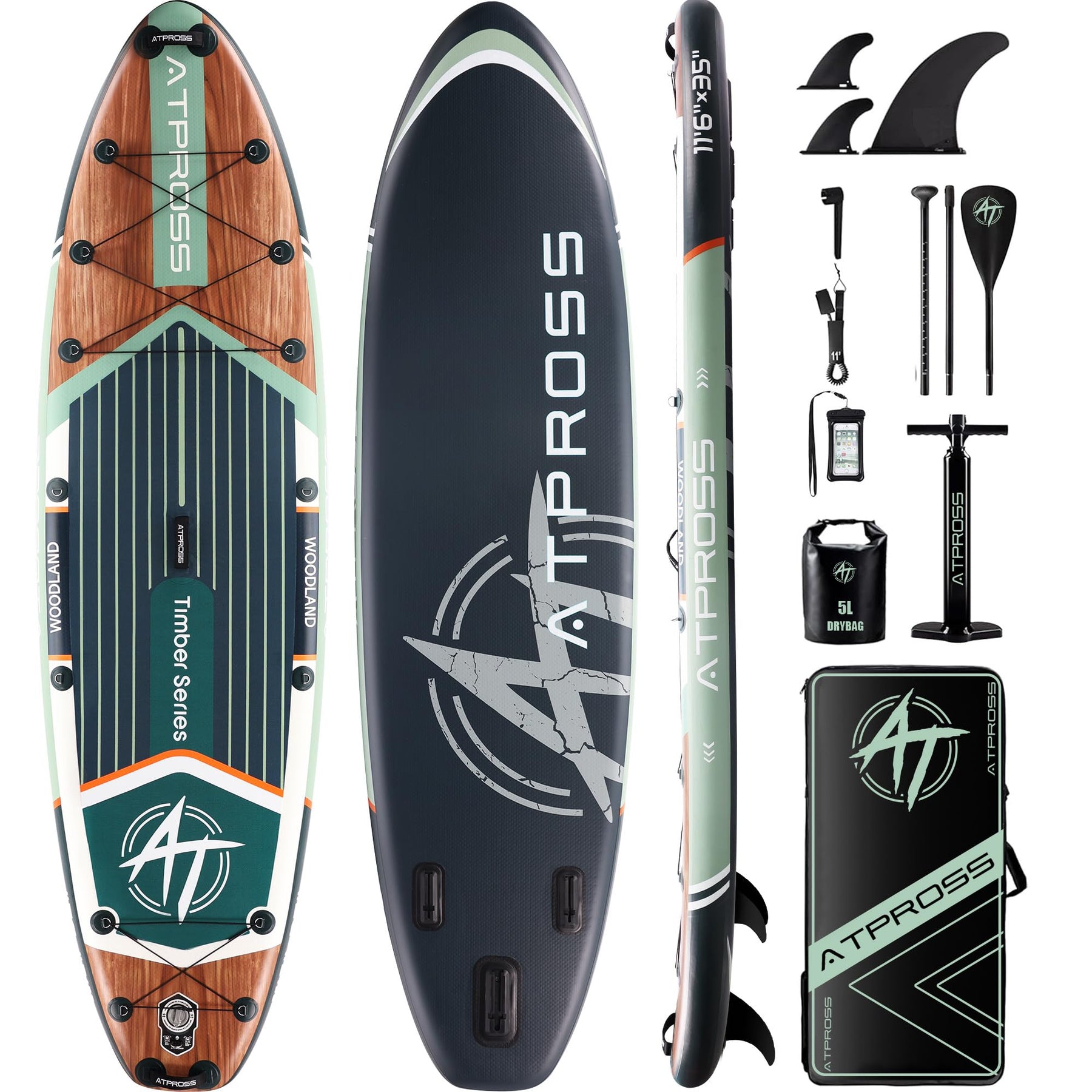 Extra Wide Inflatable Stand Up Paddle Board with SUP Kit and Backpack