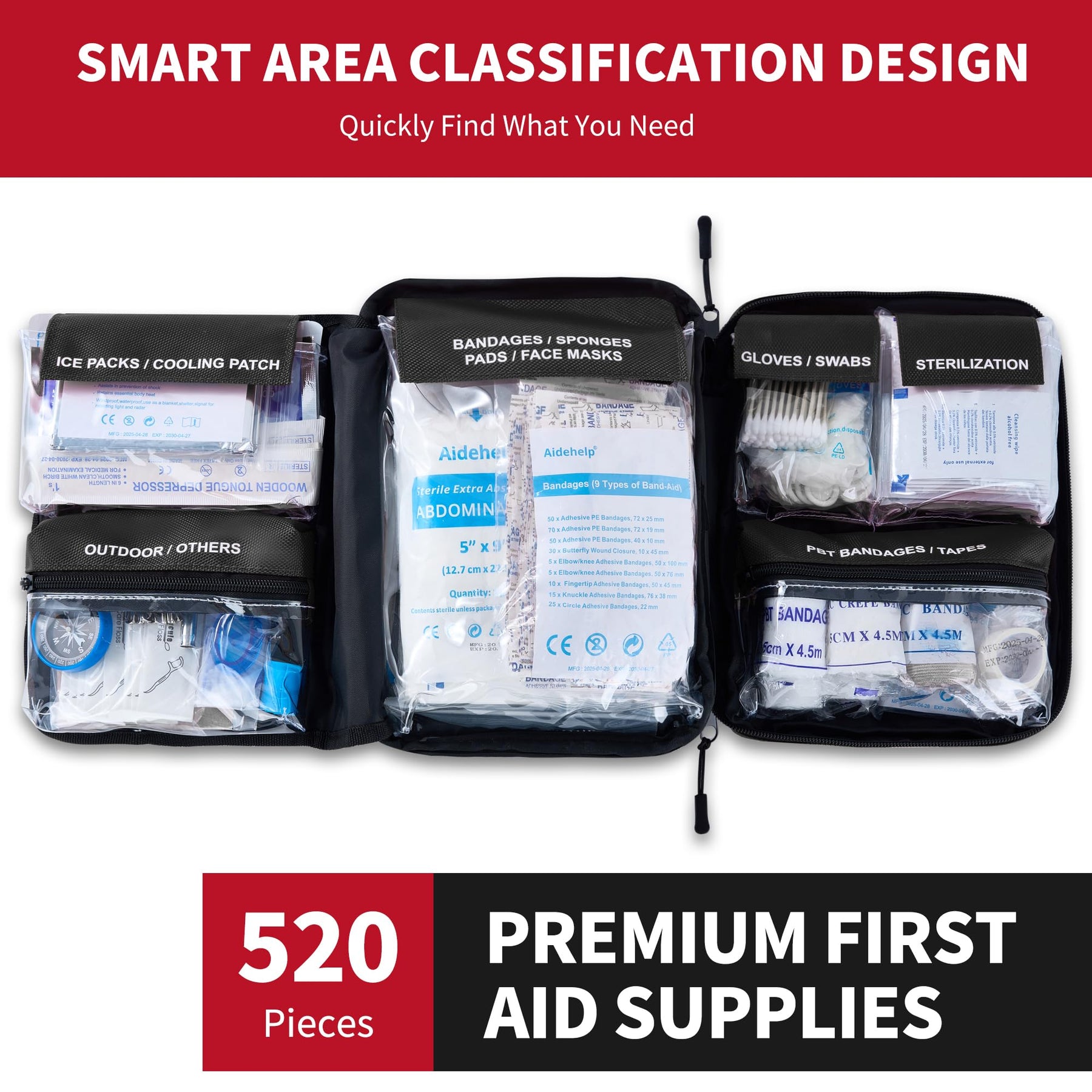 520 Pieces First Aid Kit