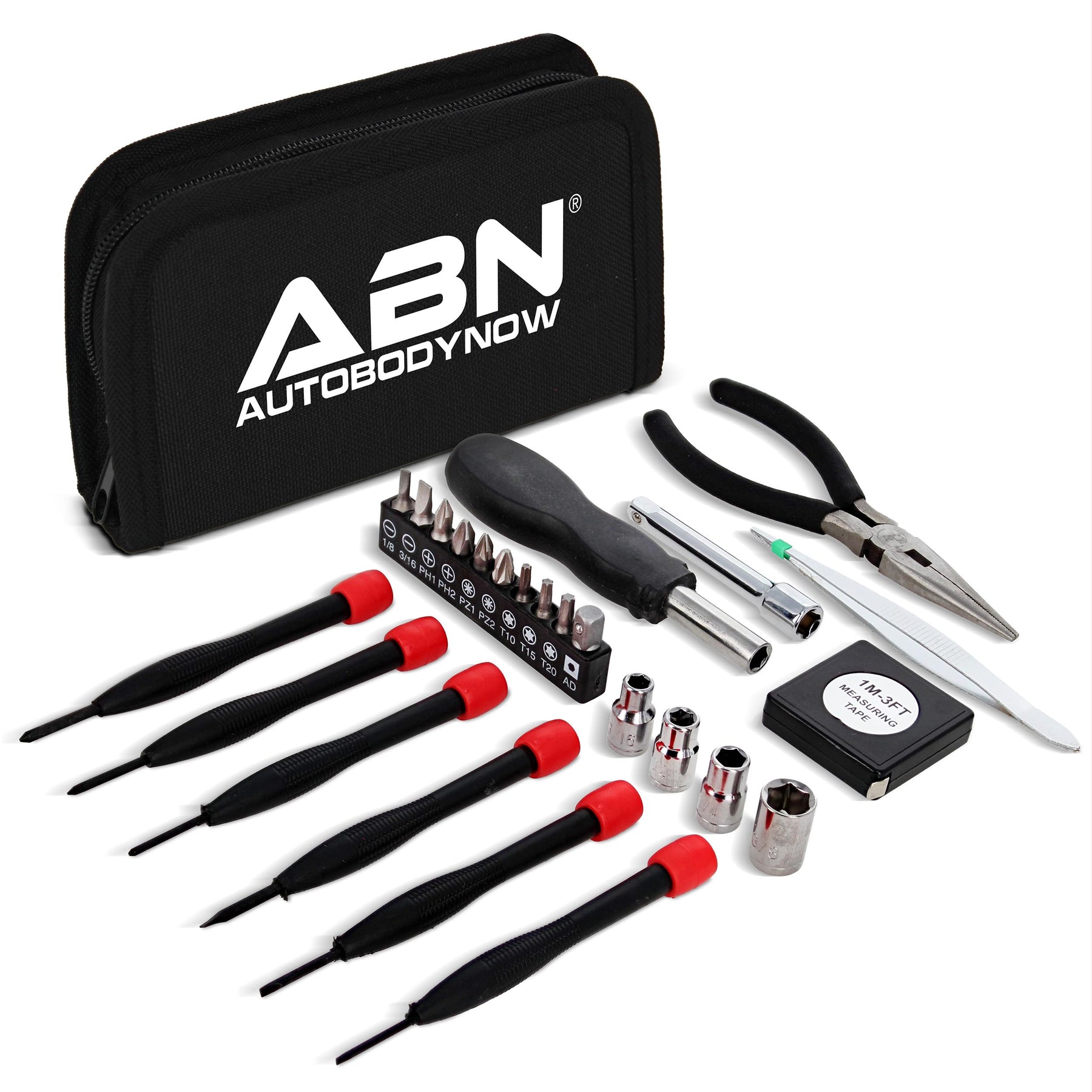 25 Piece Tri Fold Mini Tool Set with Case for Home Travel Office