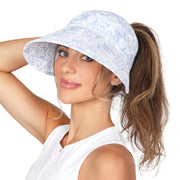 Womens Wide Brim Ponytail Sun Hat UPF 50 Sun Protection